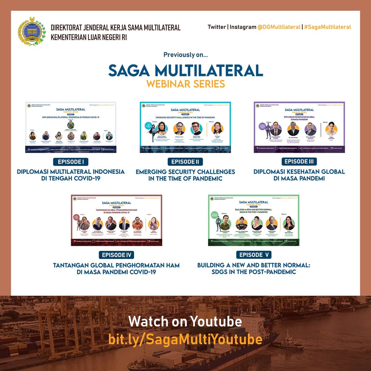 Mau tahu bagaimana strategi diplomasi perdagangan Indonesia di tengah #COVID19? Yuk ikuti Saga Multilateral Webinar Series Episode 6 pada hari Kamis, 4 Juni 2020!

Ayo registrasi segera untuk memenangkan merchandise menarik! bit.ly/SagaMulti06

#IniDiplomasi