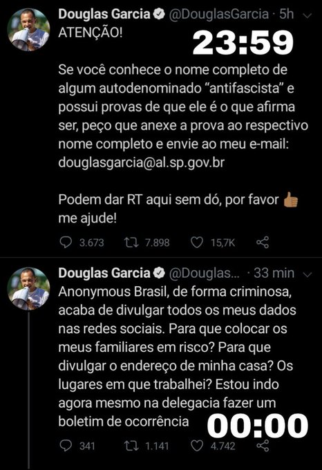 Estou na lista dos antifascistas divulgada por Douglas Garcia