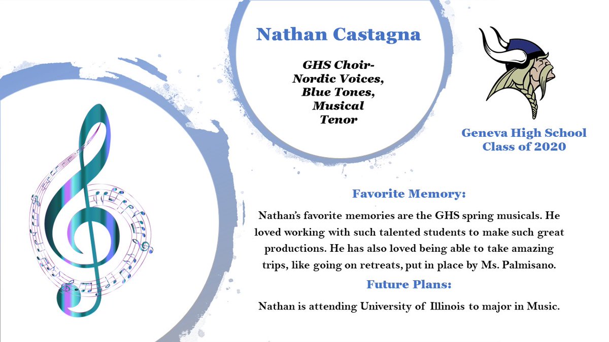 support304music's tweet photo. Congratulations Nathan!!!
#Geneva304 #GenevaVikings #GenevaMusic #GenevaHS #GHSVikings #GHSClassOf2020 #GHSSeniors #WeLoveOurSeniors #ClassOf2020Strong #GHSMusic #GHSChoir #GHSOrchestra #GHSBand #VikingStrong #SeniorSpotlight #HomeOfTheVikings #Senior2020 #Senior20 https://t.co/5uBVap1rmd