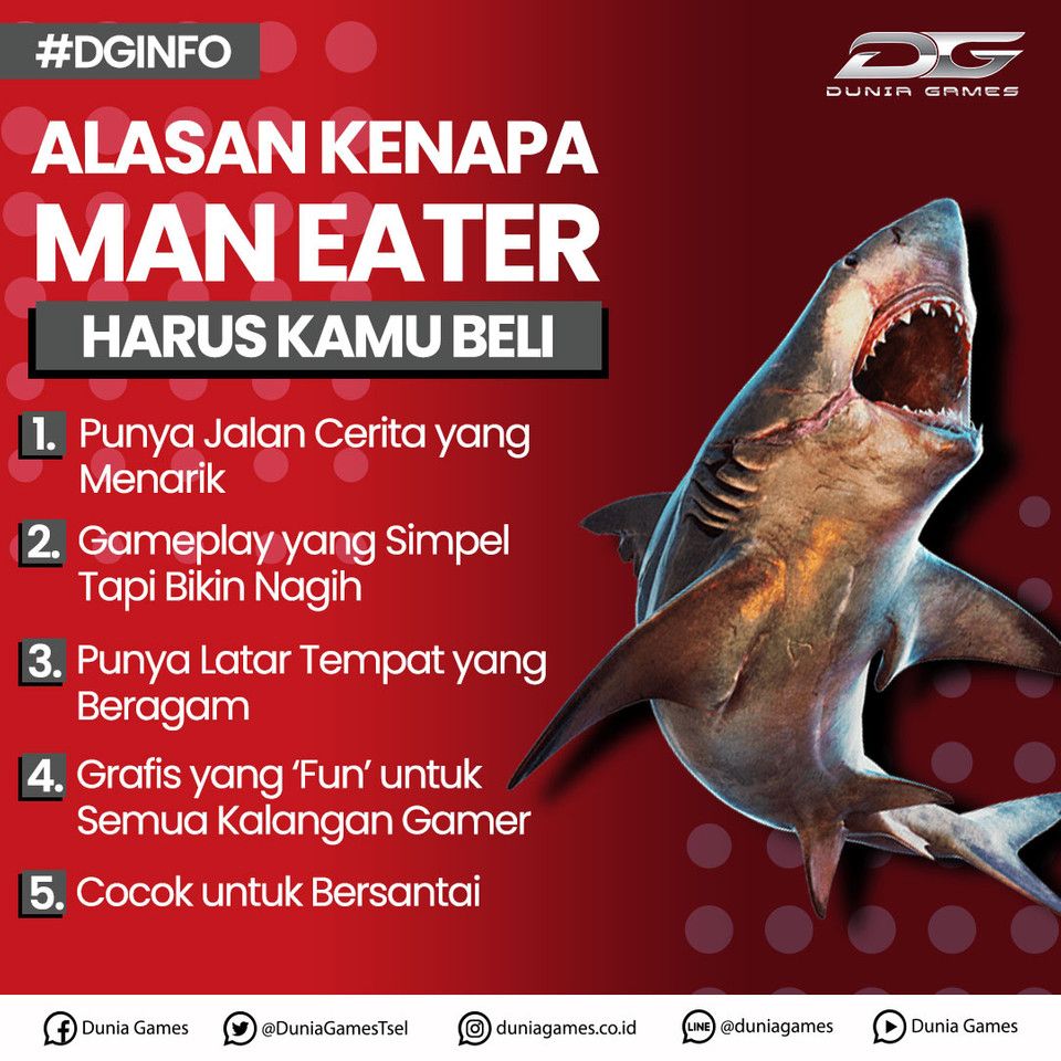 DuniaGamesTsel's tweet photo. Walopun upgrade armor dan lainnya baru ada 3 macem doang tapi tetep seru banget loh gaes!! 

#telkomsel #duniagames #duniagamestsel #dirumahaja #maneater #babyshark #tutturu https://t.co/W8V6TroCOG