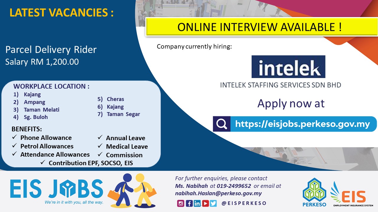 Myfuturejobs On Twitter Gerbang Kerjaya Temuduga Atas Talian Kuala Lumpur Eis Perkeso Akan Menganjurkan Satu Temuduga Secara Atas Talian Melalui Cisco Webex Dengan Kerjasama Majikan Iaitu Intelek Staffing Services Sdn Bhd