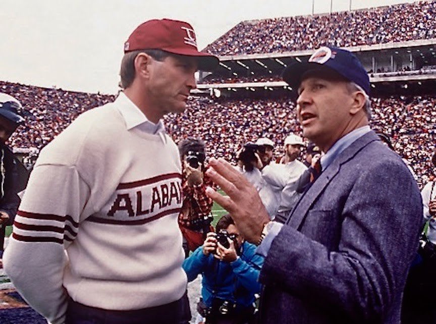 CardboardHistry's tweet photo. The #AUFamily lost its patriarch today. Can’t capture #CoachDye’s career w/ wins & titles: #CultureChange. Snapping our 9-game L streak to Bama was 1 of greatest days of my life. Bringing #IronBowl to AU was seismic, indescribable. He loved AU & we loved him. #TrueAUMan #RIP🙏🏻😢 https://t.co/egoIYNPcIR