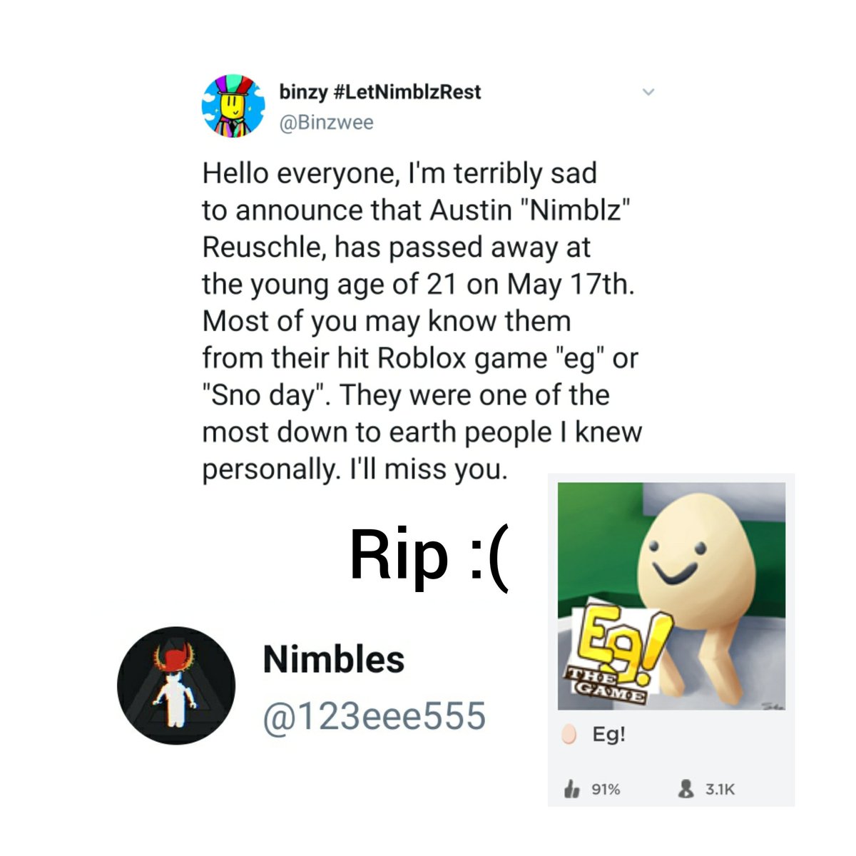 Roblox Nimblz Twitter