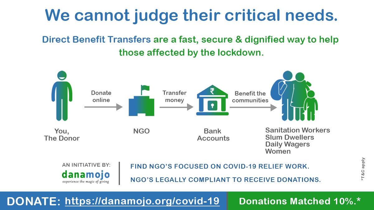 danamojo_org's tweet photo. Find & donate to multiple NGOs raising funds to support vulnerable communities affected due to the Covid19 pandemic with direct cash transfers.
https://t.co/a8LQj94VvI
#kindnessisnotcancelled #lockdown #IndiafightsCovid #Covid19India #danamojo https://t.co/OxAwTLfMMG