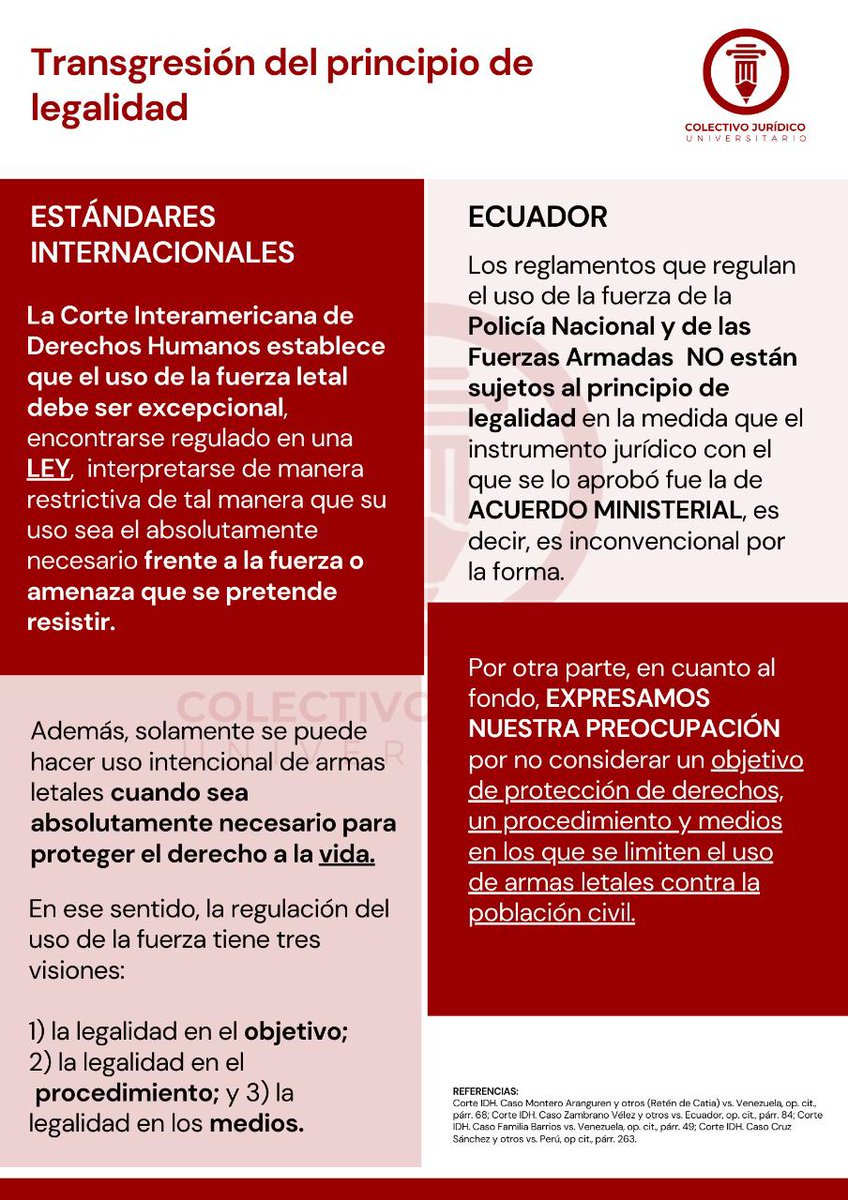facsopower's tweet photo. Análisis realizado por el Colectivo Jurídico Universitario acerca del reciente Acuerdo Ministerial, sobre el uso de la fuerza en Ecuador.  👉https://t.co/Zn2YZOxYhI https://t.co/aVeuh0EEsE https://t.co/hUZPwKZtDJ