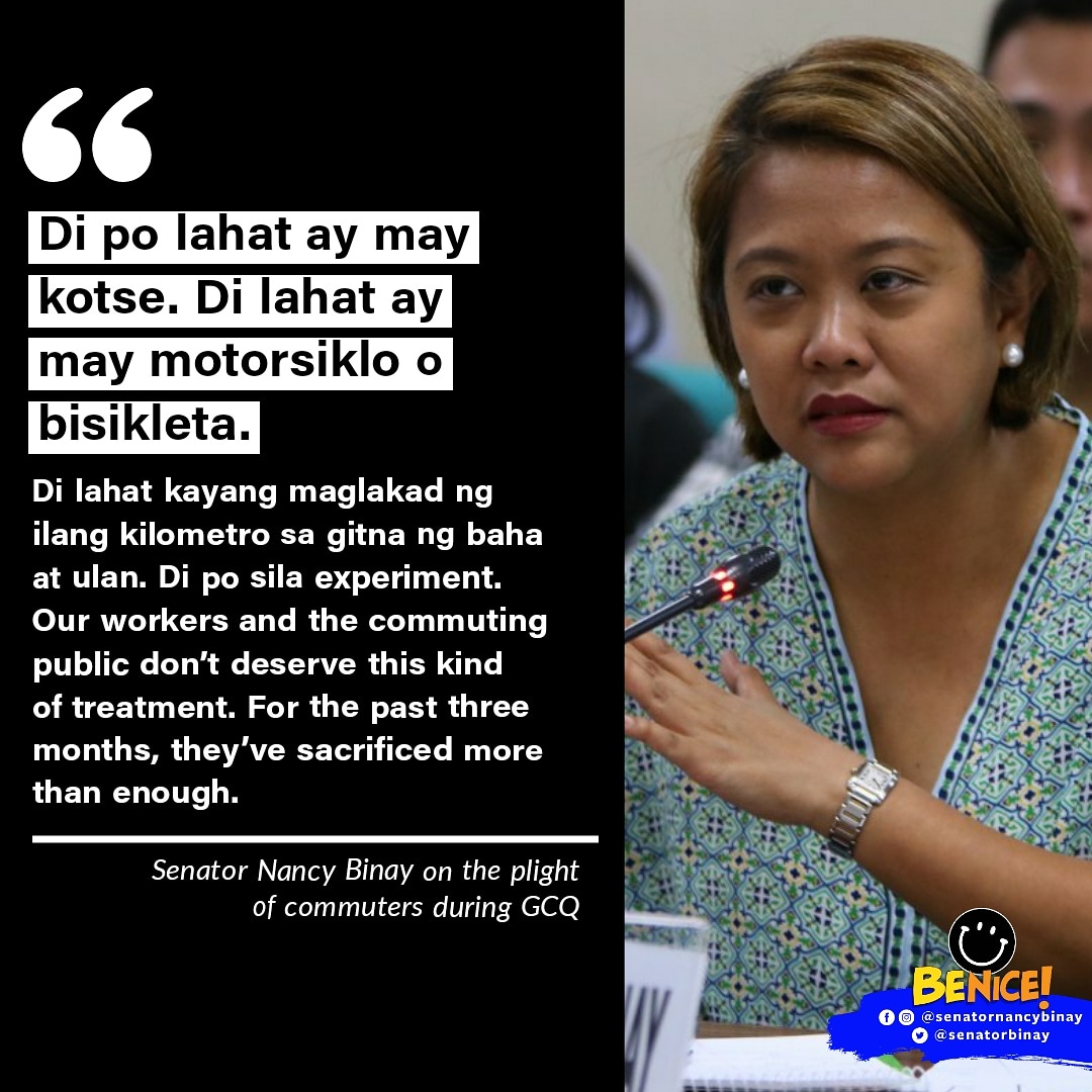 AteNancyBinay's tweet photo. Ano ba talaga ang plano ng DOTr sa commuters? Three months under ECQ and still they have no clear plan in place. What happened to foresight? https://t.co/OlPdeeMHkQ