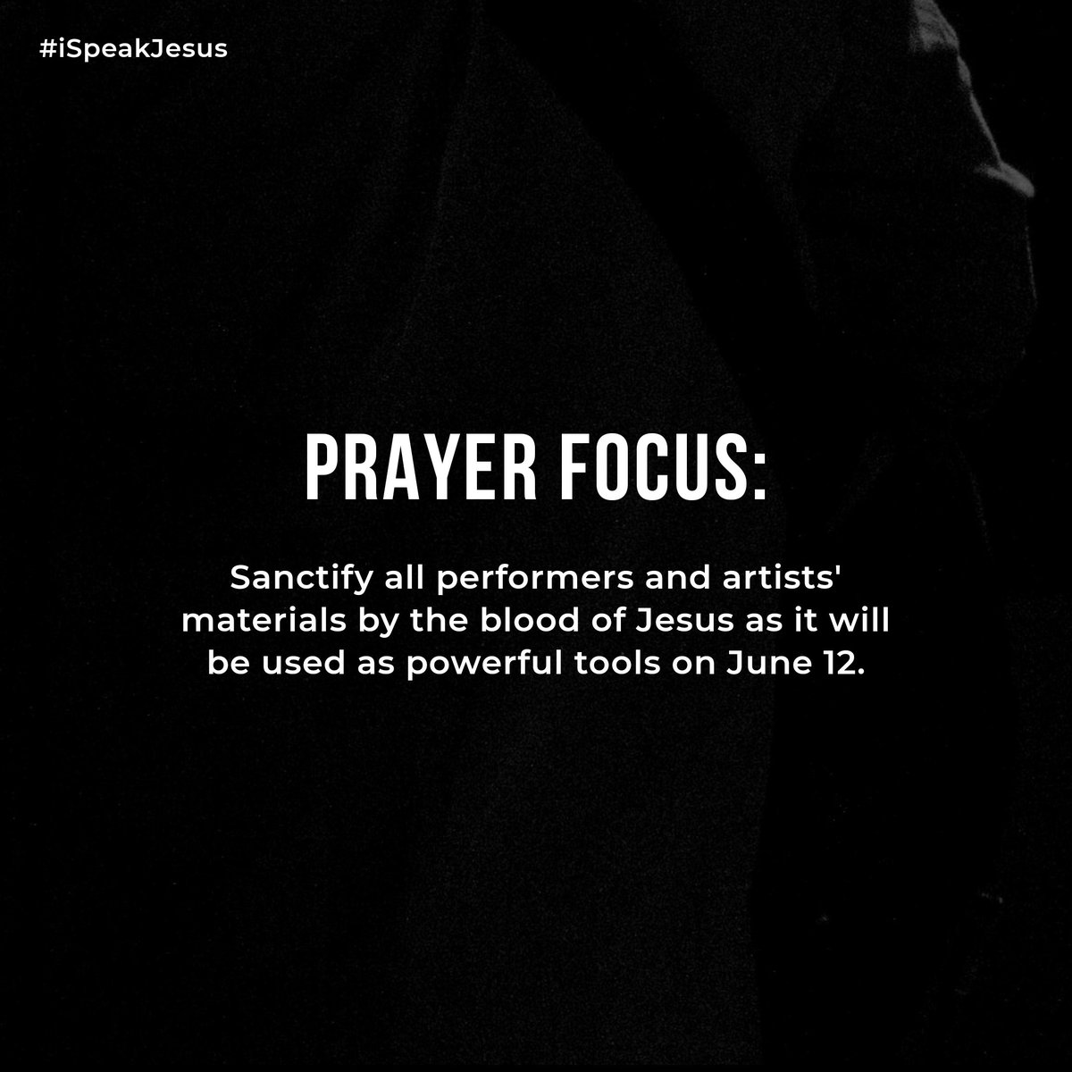 DMCmove's tweet photo. #iSpeakJesus Prayer & Fasting | Day 2
Today, let's pray for the performers and artists materials, may they be sanctified by the blood of Jesus as it will be used as powerful tools on June 12.
#DigitalMissionariesforChrist https://t.co/vk6NYStjip