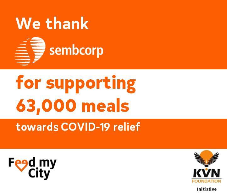 A big thank you <a href="/SembcorpIndia/">Sembcorp India</a> for your large hearted and timely contribution. Your support has helped us serve 63,000 hungry and needy.. #helpushelpthem #covidkindness #eachonereachone #sembcorpindia #feedmycity