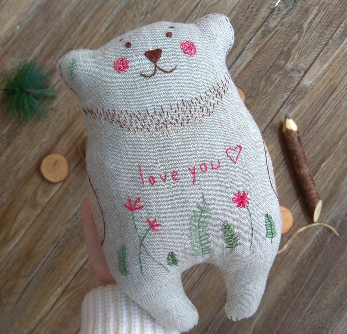 Bear toy love you Embroidered. 😍🧸😍Teddy bear
Gift to your favorite child 🐻

#embroideredtoy #forestfriends #ecotoy
#organictoy #Teddybear #Handmadesofttoy
#Beartoy #linenteddybear  #Bears
#bearlove #Linentoy #handmade
#Beartoyloveyou #toyloveyou #toylove