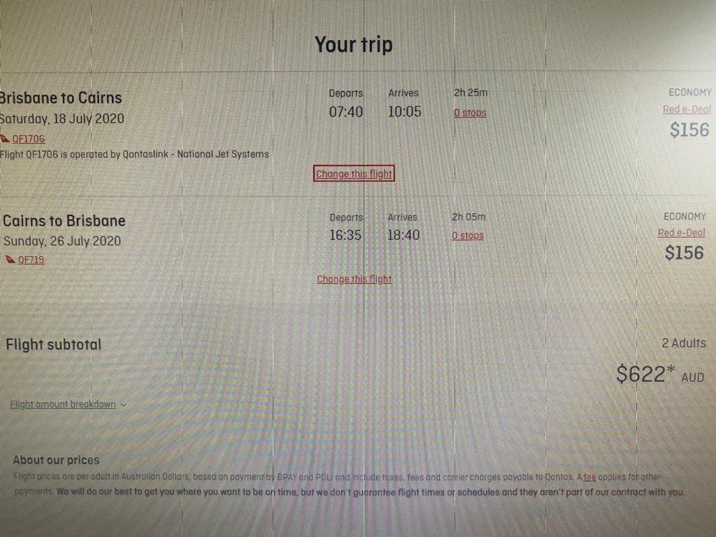 thereal_macano's tweet photo. Hey @Qantas trying to use my flight credit for a flight that was cancelled by Qantas but the price was DOUBLE when I used my voucher ($1105) compared to booking via normal website ($631). How can you justify this? We should not be penalised at all. All fares should be available https://t.co/mXZlXAb2r8