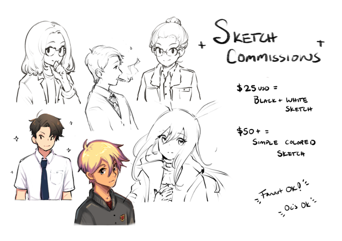 Taking a few donation sketch commissions for the following amounts/styles..

Payment will be sent to me via PayPal and you can request which organization/support group you would like to send it to! (I'll send a screenshot after donating)

Please DM for payment email/references. 