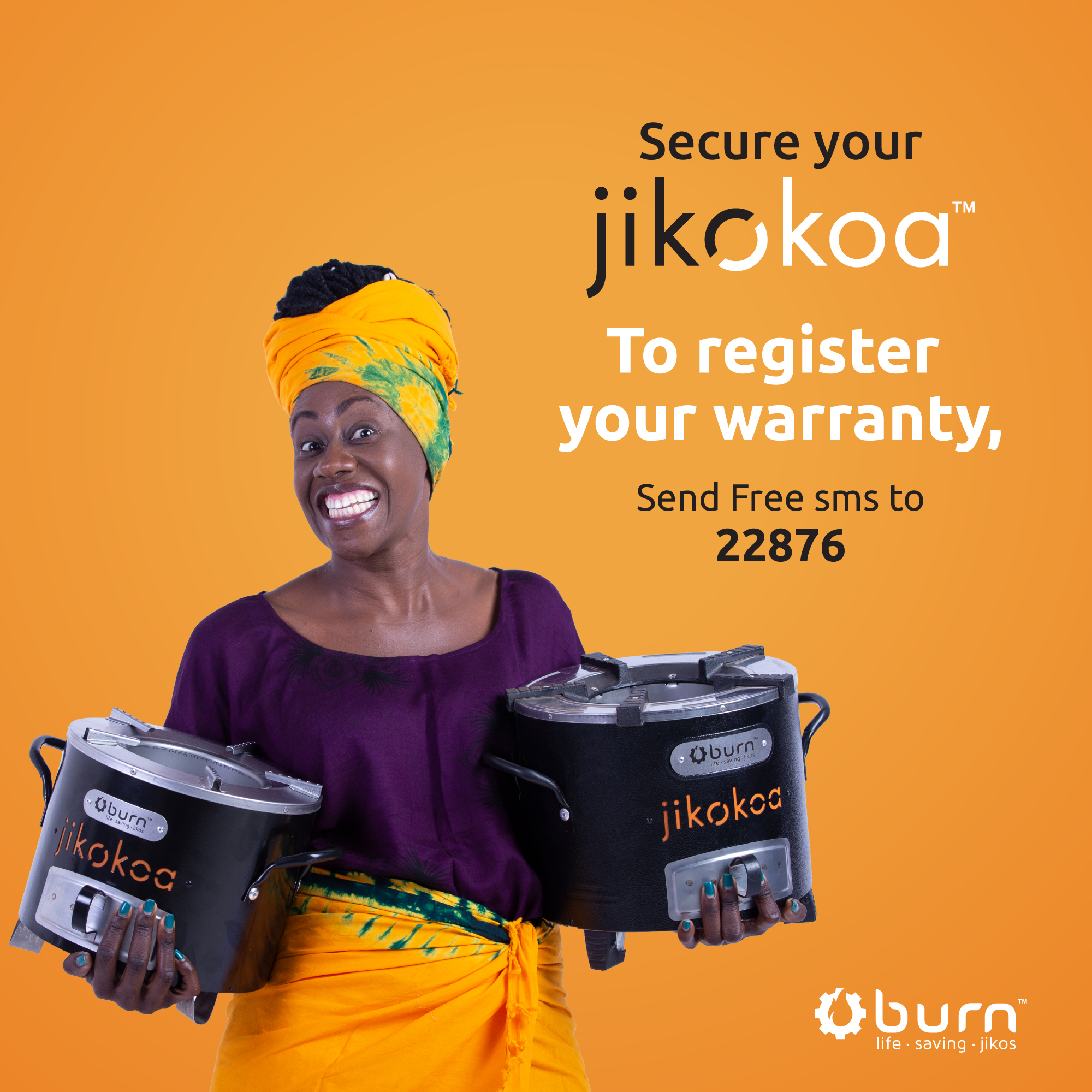 BURN Manufacturing on X: Is your #Jikokoa warranty registered? To  register, send a Free SMS with the word HELP to 22876 or send us your phone  number. Secure your Jikokoa and get