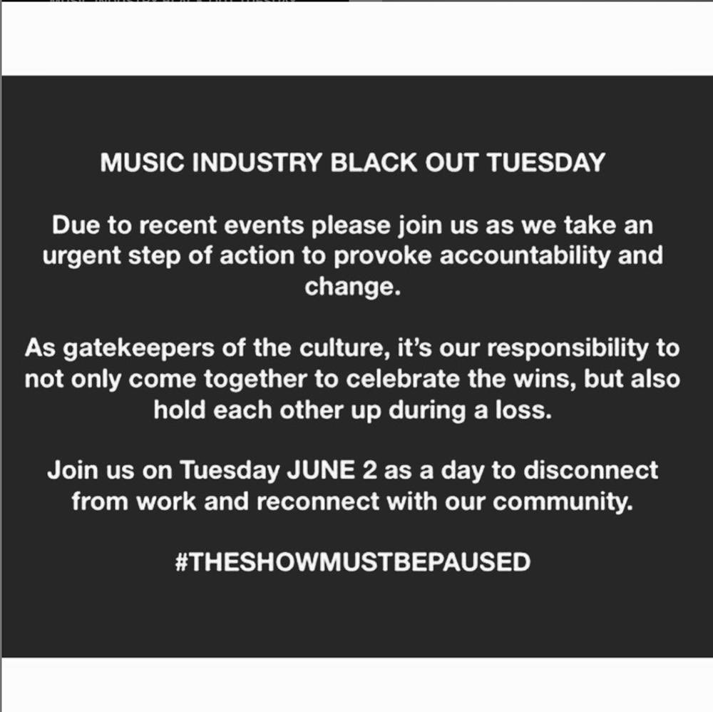 #blackouttuesday #WeStandTogether #TheShowMustBePaused