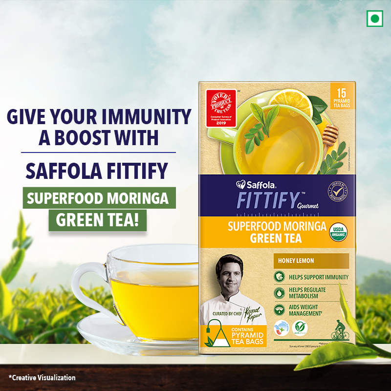 SaffolaFittify's tweet photo. Why just be happy with tea when you can have Saffola Fittify Superfood Moringa Green Tea? Packed with Antioxidants, it helps support your immunity.
Buy๐https://t.co/AKMjzqwhRj
#SaffolaFittify #HealthierChoices #GreenTea #HealthierTea #TimeToFittify #MoringaTea #ImmunityBooster https://t.co/gabyuTyVJK