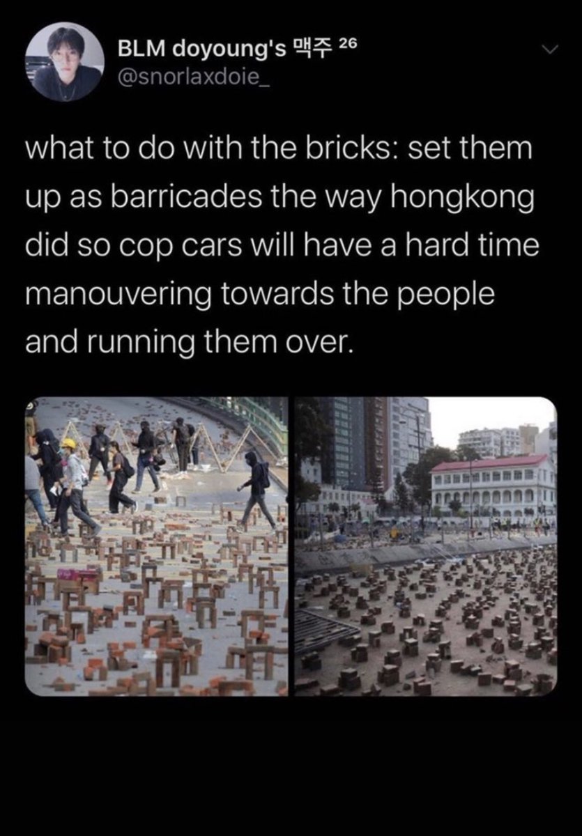 Ghordito_'s tweet photo. DO NOT USE BRICKS!!!! DO NOT USE ROCKS!!!! THEY ARE PLANTED THERE!!!!! TRY TO KEEP THE PEACE!!!! THE GOVERNMENT IS TRYING TO SET US UP TO MERCILESSLY SLAUGHTER ANYONE AND EVERYONE!!!! DONT GIVE IN DONT GIVE IN!!!! #2020Protests #Anonymous #BlackOutTuesday https://t.co/eTecUCYAHV