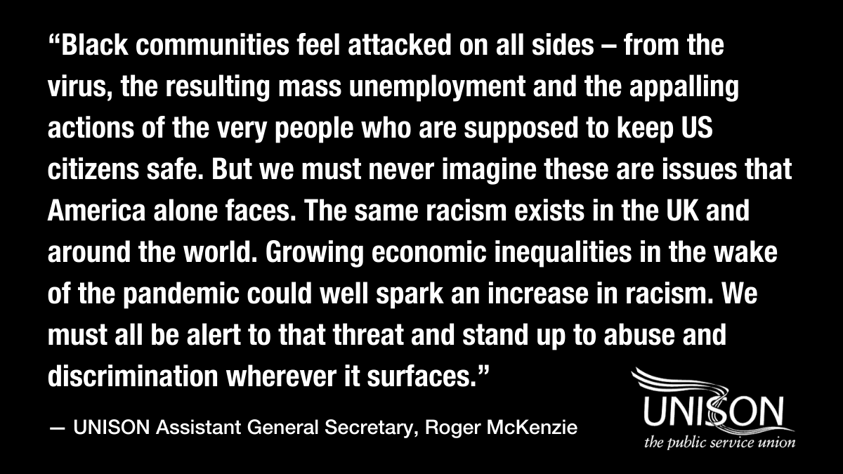 unisonyh's tweet photo. US unrest is a reminder to stand up to racism | UNISON

👉https://t.co/2XhYTHm4QC https://t.co/jv3UQgDBwj