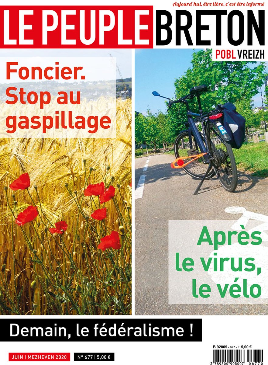 Le Peuple breton de juin paraît aujourd'hui. Au menu : la question du #foncier, le #velo après le #COVIDー19, le #federalisme, #Idir, #Bretagne, #International, #44bzh, #bzhg... 

Pour le commander : pressespopulaires.bzh/produit/foncie…

Pour s'abonner : pressespopulaires.bzh/produit/sabonn…