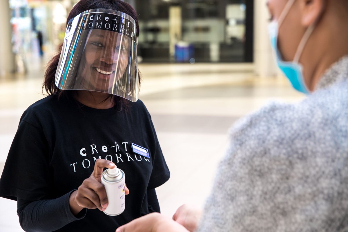 NelsonMandelaSq's tweet photo. Our #CreateTomorrow sanitising ambassadors are ready to assist with your hand hygiene routine, using OmniProtect Sanitizing Spray. Reaffirming that your health and safety is our priority, letβs all play our part in staying safe.
#ShapeTomorrowTogether #SprayItForward #RaysOfHope https://t.co/0rRn38BHpj
