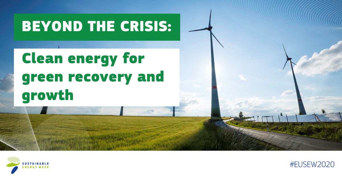 This year's edition of #EUSEW2020 will be a #digital event and takes place on 22-26 June on the theme “Beyond the crisis: #cleanenergy for #greenrecovery and growth". The programme also includes the 1⃣st-ever European Youth Energy Day 🙆‍♀️🙋🏽‍♂️ Check it out! europa.eu/!GT34Kc