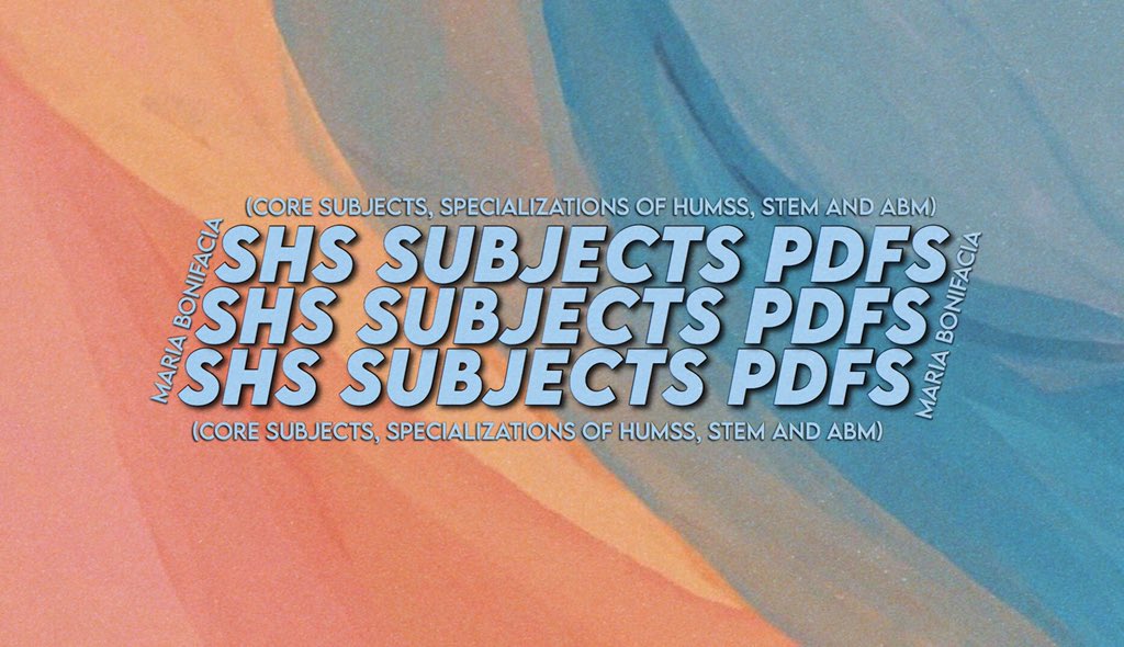 For incoming SHS (11&12) students, I’ll share to you some PDFs from different subjects [Core subjects, Specialization of HUMSS,STEM & ABM] Just rename other files after downloading—a thread;
