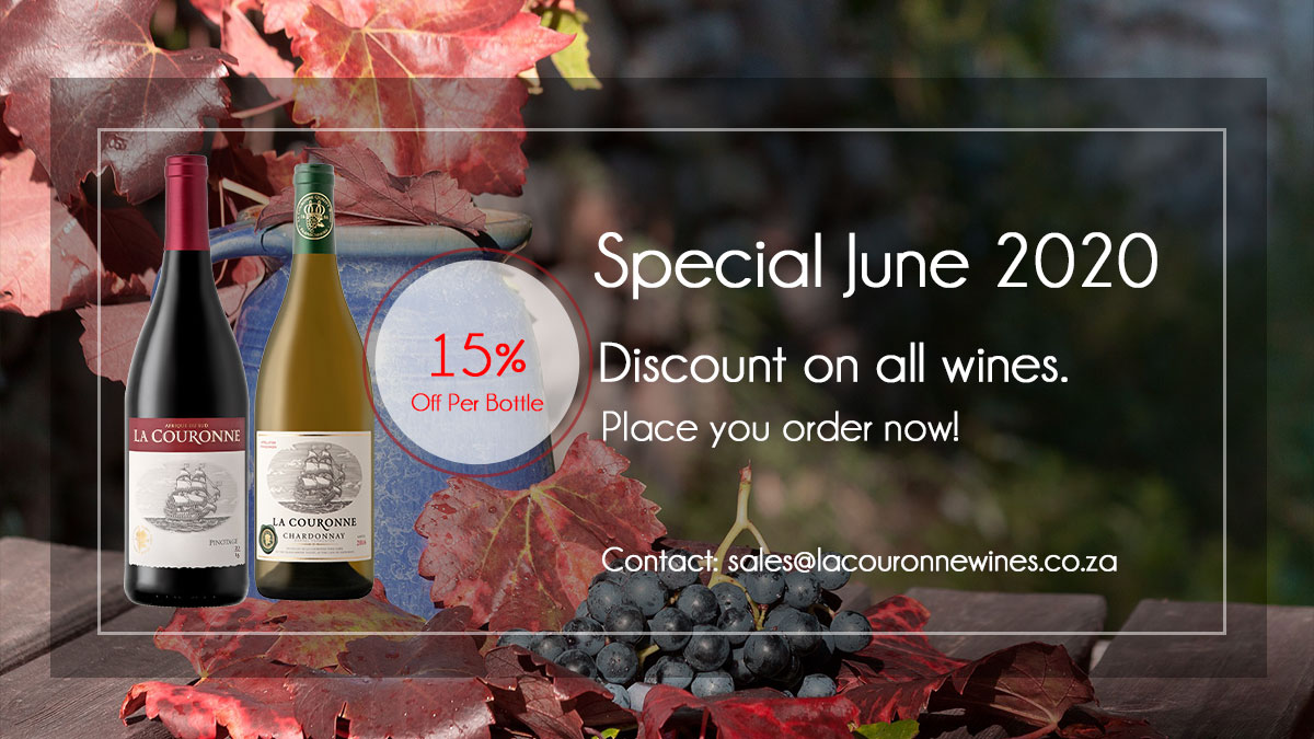 Wine can be enjoyed again. #LaCouronneWines is offering all our wines at a 15% discount.  Make sure you place your orders now. lacouronnewines.co.za/wine-shop/ or email sales@lacouronnewines.co.za
#wines #redwine #whitewine #winespecials