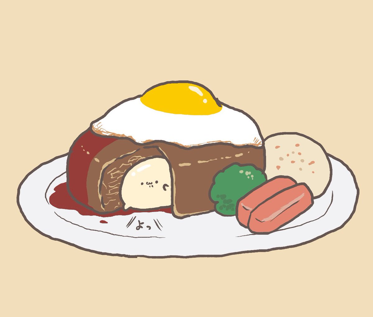 いもい チーズインハンバーグ イラスト チーズさん