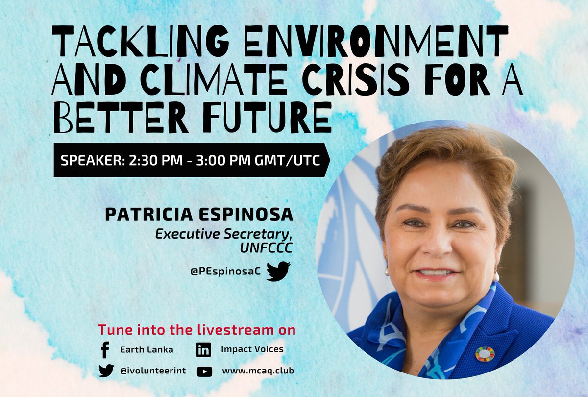 UNFCCC's tweet photo. Join online discussion featuring UNFCCC Executive Secretary @PEspinosaC about how we can build a better future as the world tackles climate change and #COVID19: https://t.co/XKbnrcapAn

📅 Calendar 2 June, 14.30 GMT/ 10.30 EST https://t.co/Q3vMzR5b6f