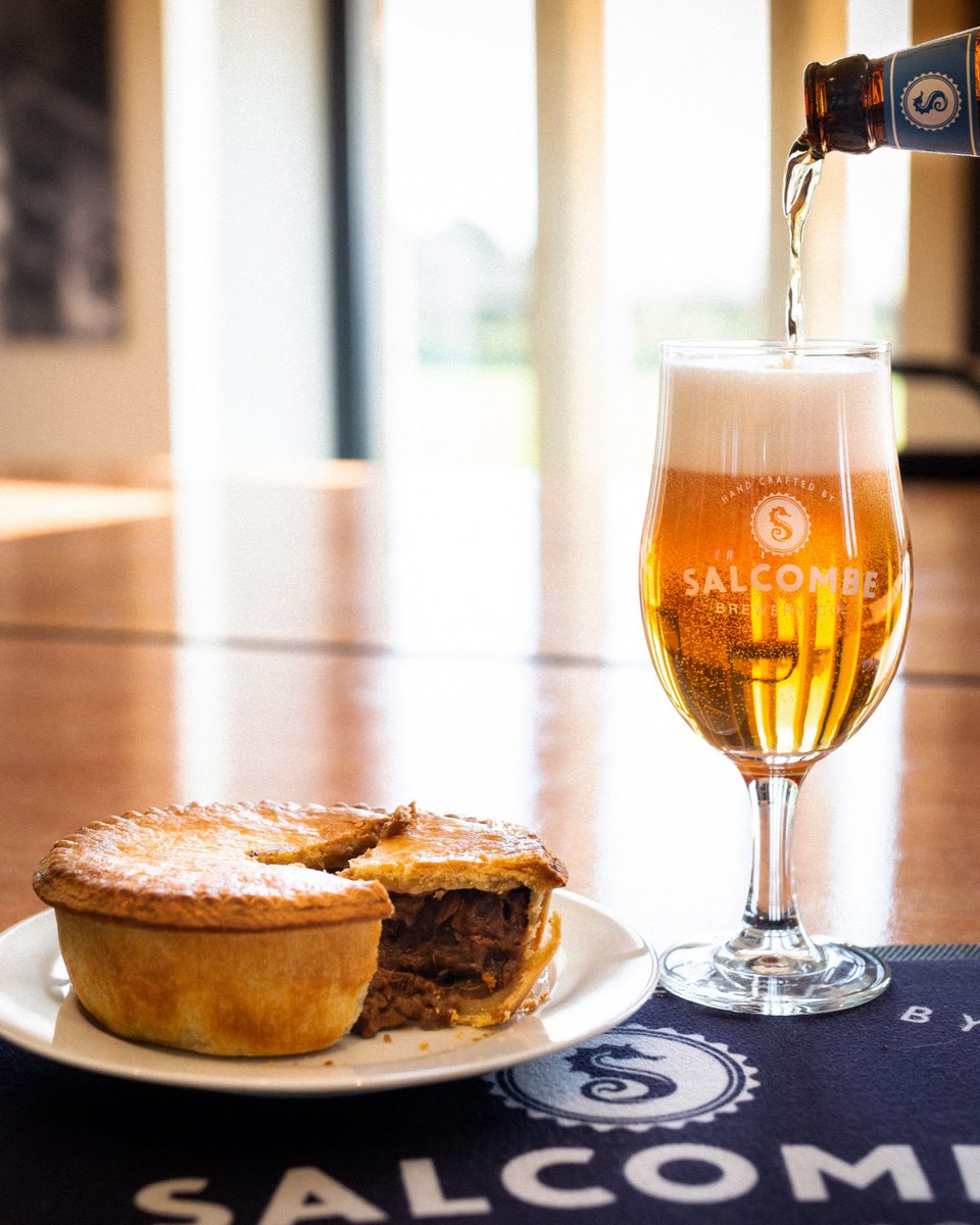SalcombeBrewery's tweet photo. Pie, potatoes, cheese and ale - it's a matchmade in heaven. We're doing the rounds, delivering Devon's best award-winning suppliers at your door. Contact our team if you'd like to arrange a weekly standing order. https://t.co/9POQq2y8ol #madeofhere https://t.co/CkyCEdfeCL