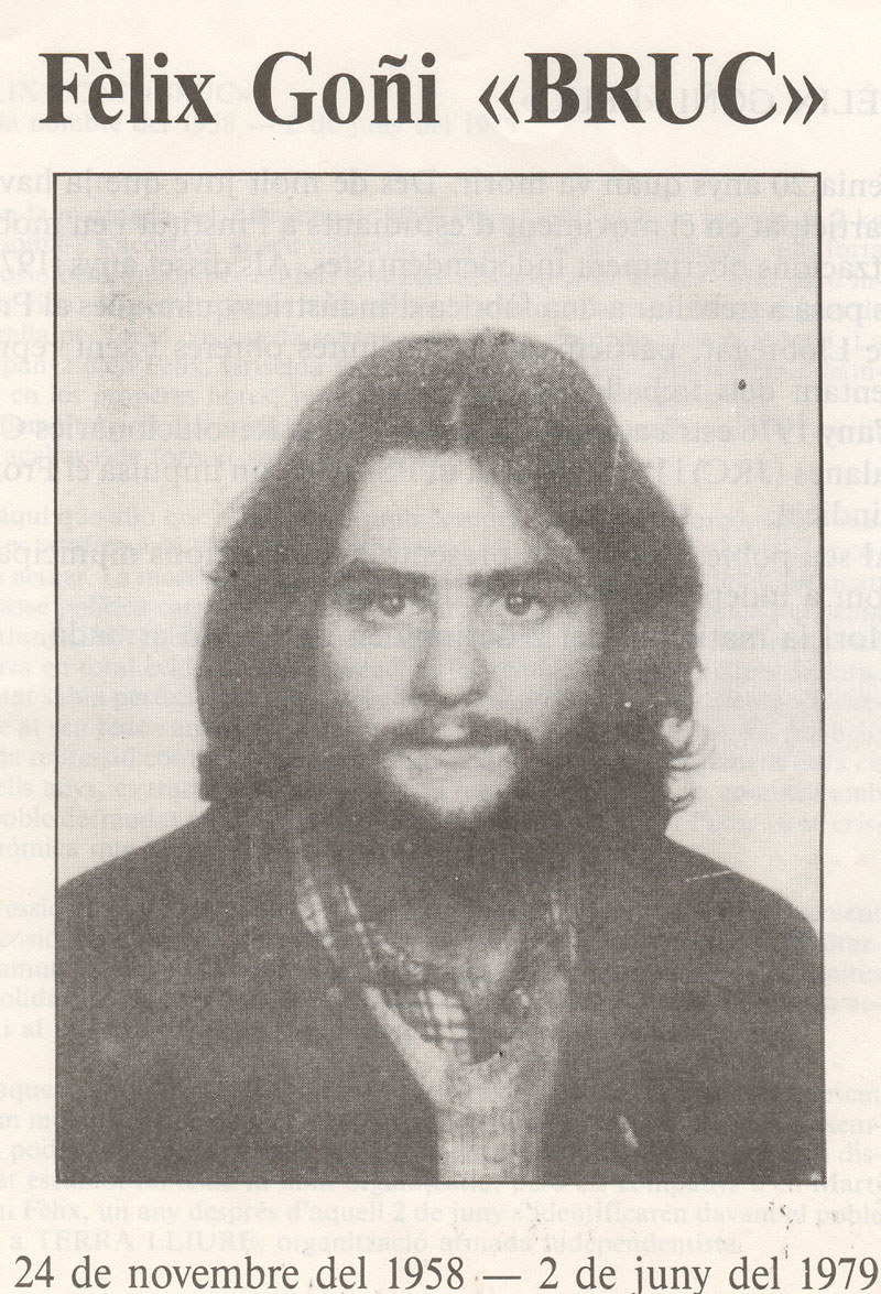 CdmmmEi's tweet photo. Avui fa 41 anys. El 2 de juny de 1979 moria Fèlix Goñi mentre participava en una acció de Terra Lliure contra un concessionari de cotxes Renault. La bomba va esclatar causant-li la mort. https://t.co/WiHSIXlidt