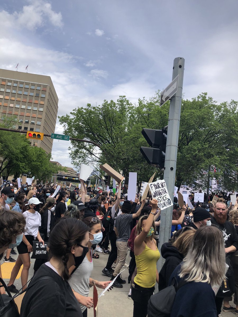 Jaden_h15's tweet image. #protests2020 #calgaryprotest #BlackLivesMatter we will not stop fighting for justice ✊🏻✊🏼✊🏽✊🏾✊🏿❤️