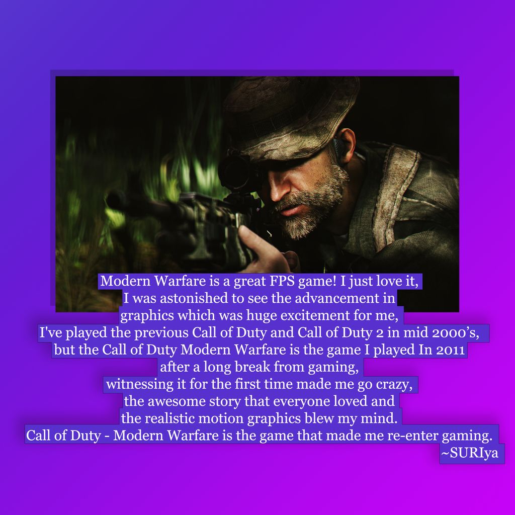 TechieSURIya's tweet photo. Call of duty.
.
#CallofDutyModernWarfare #gaming #videogames https://t.co/XTB1rqEWqk