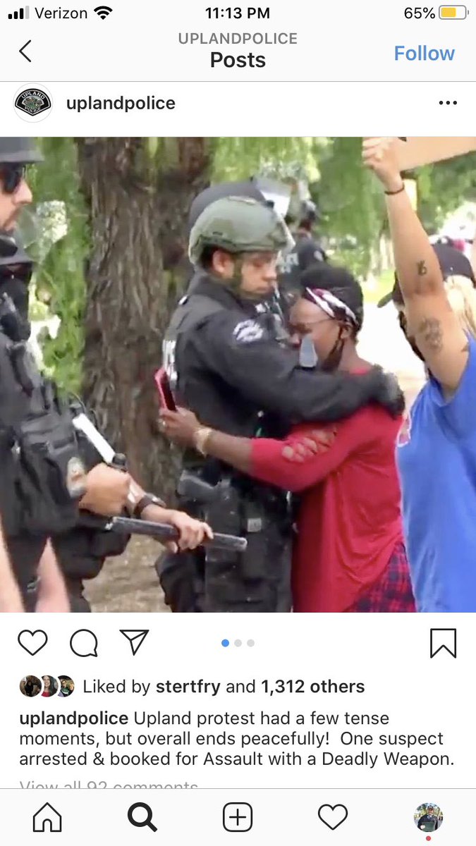 Look at the rhetoric used for a guy that walked out with essential supplies and stole a car vs the rhetoric used when a guy waves a gun at peaceful protesters. Dehumanizing and mocking POC that commit crimes for months on social media but not today. Be better <a href="/UplandPD/">Upland Police Department</a>