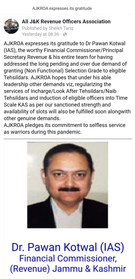 All J&K Revenue Officers Association (AJKROA) tweet media