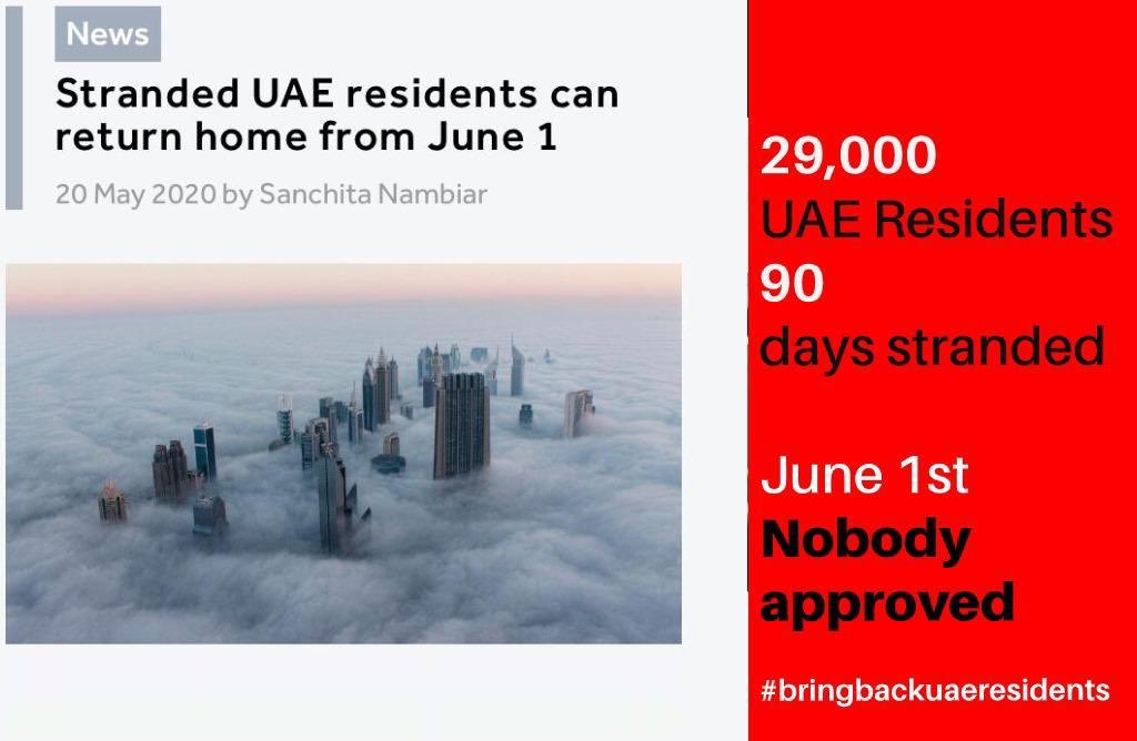 andrew_auh's tweet photo. We were told we could return 1 June - but still no approvals. Can we get a genuine update?
#bringbackuaeresidents
@MoFAICUAE
@ICAUAE
@khaleejtimes
@gulf_news
@HHShkMohd
@HamdanMohammed
@MohamedBinZayed
@uaegov https://t.co/EK7ta0uHoh