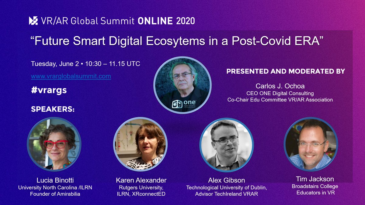 CarlosJOchoaFer's tweet photo. Please, join us today at 12.00 CET talking about #DigitalTransformation in #Education . The Unpredictable impact in Post-Covid Era" at @VRARASummit ONLINE. 
#VRARAEduCommittee #Vrargs @ONEDigitalCons1 
Join us free: https://t.co/Gc78I2QZt3 @VRARAsummit
 #VRARgs @sched https://t.co/bpMXUUwEpk