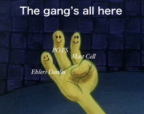 wheresmyspoons's tweet photo. The trifecta 😂
Just a meme to make y’all laugh in such difficult times. Hope everyone is well. #EDS #EhlersDanlos #EhlersDanlosSyndrome #POTS #Dysautonomia #MastCell #MCAD #spongebob #spongebobmeme #chronicillness #chronicpain #PositiveVibes #SpreadLove https://t.co/bJK7H5S75e