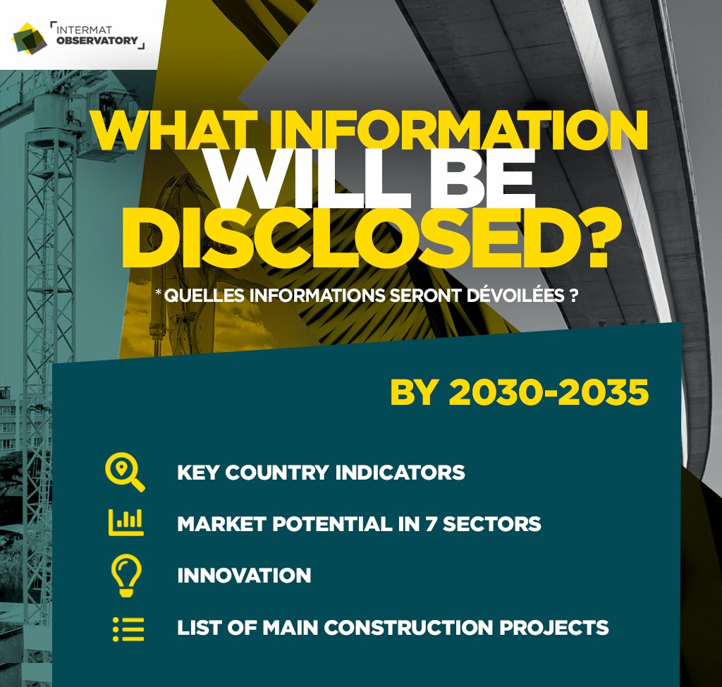 [INTERMAT Observatory]

The #Construction Observatory is back for a 2nd edition. 🔍 What information will be disclosed, in partnership with <a href="/businessfrance/">Business France</a>? 🌍

Discover them now! ⬇️  #IntermatParis