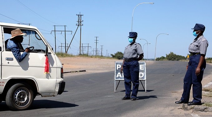 Road block COVID Zimabbwe
