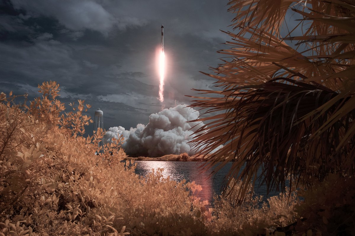 Astro_Danyboy's tweet photo. Image du jour, voici une photo sublime du tir Falcon 9 #Demo2 #CrewDragonLaunch de samedi.
(π· Bill Ingalls / NASA) https://t.co/kk21aBJR5P