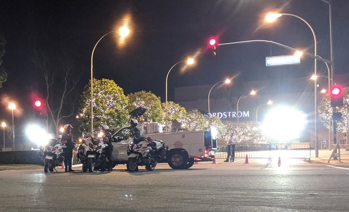 The South Coast Plaza protest tonight was a bust.  From 10 pm on, the only people there were tons of police, news reporters, and me. Which begs the question: why do we get a hundred police officers and tons of heavy gear to protect a mall, but none at all to protect black lives?