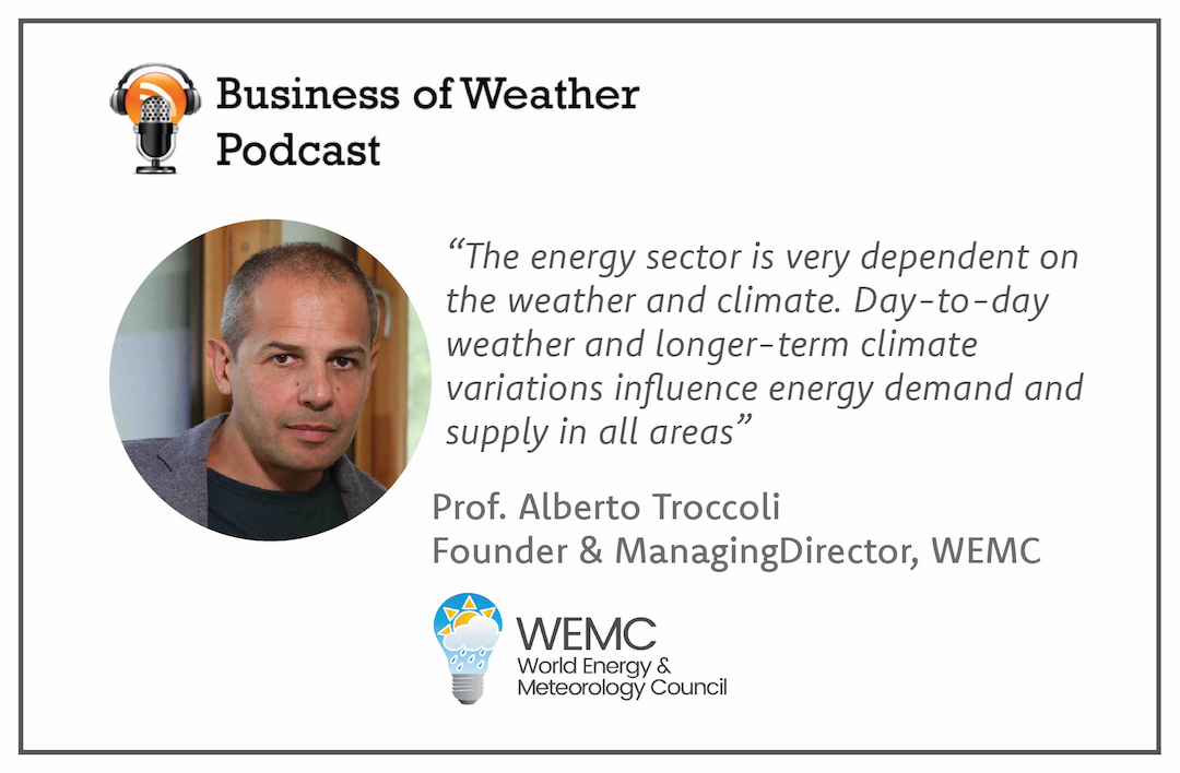 WEMCouncil's tweet photo. Latest #BusinessofWeather podcast featuring our @drtroc explores the importance of #weatherdata to increasing #renewableenergy and enhancing #energyefficiency 🎧 https://t.co/eudqg3rCaF Thanks to #IanHarper for the #climatechangepodcast opportunity for #WEMC https://t.co/nKoehTiERd