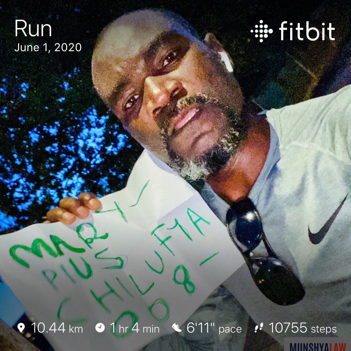 eliasmunshya's tweet photo. 10K run this evening for team #marychilufya #chiwempalapatop my pace was 6’11” in 64 minutes. June got off to a good start. #munshyalaw #lawyerrunner #Calgaryruns #nalelotwaleta https://t.co/HaNJ42G3Cy