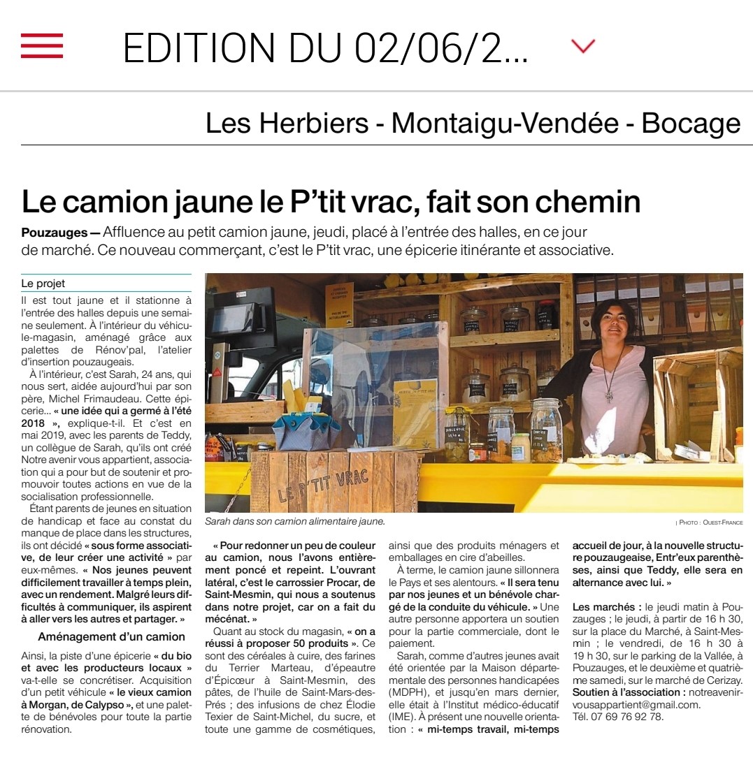 PROCAR_Demas's tweet photo. On parle de nous dans la presse.😀Une belle initiative ! #procar #epicerie #itinérante #associative https://t.co/QHS1hN3fZA