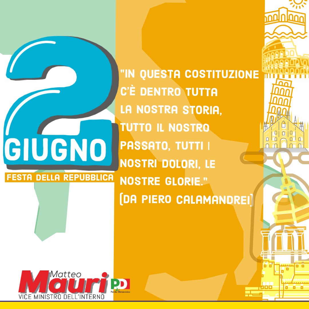 Il #2giugno 1946 fu l'inizio della nostra Repubblica. Donne e uomini che si riconoscono negli stessi valori e ideali di uguaglianza, libertà e democrazia. Unità morale e destino comune devono continuare a legarci, come ha detto il Presidente Mattarella
Buona #FestaDellaRepubblica