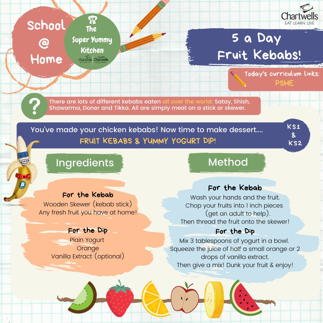 Do you need something fun, foodie &amp; educational to do with the kids?💡Today we have 2 #kidsactivities linked to the curriculum &amp; recipes of the week #HomeSchool #Education

🚜🍜 Farm to fork, thinking about how wheat turns into noodles!

🌈🍏 Making super colourful fruit kebabs!