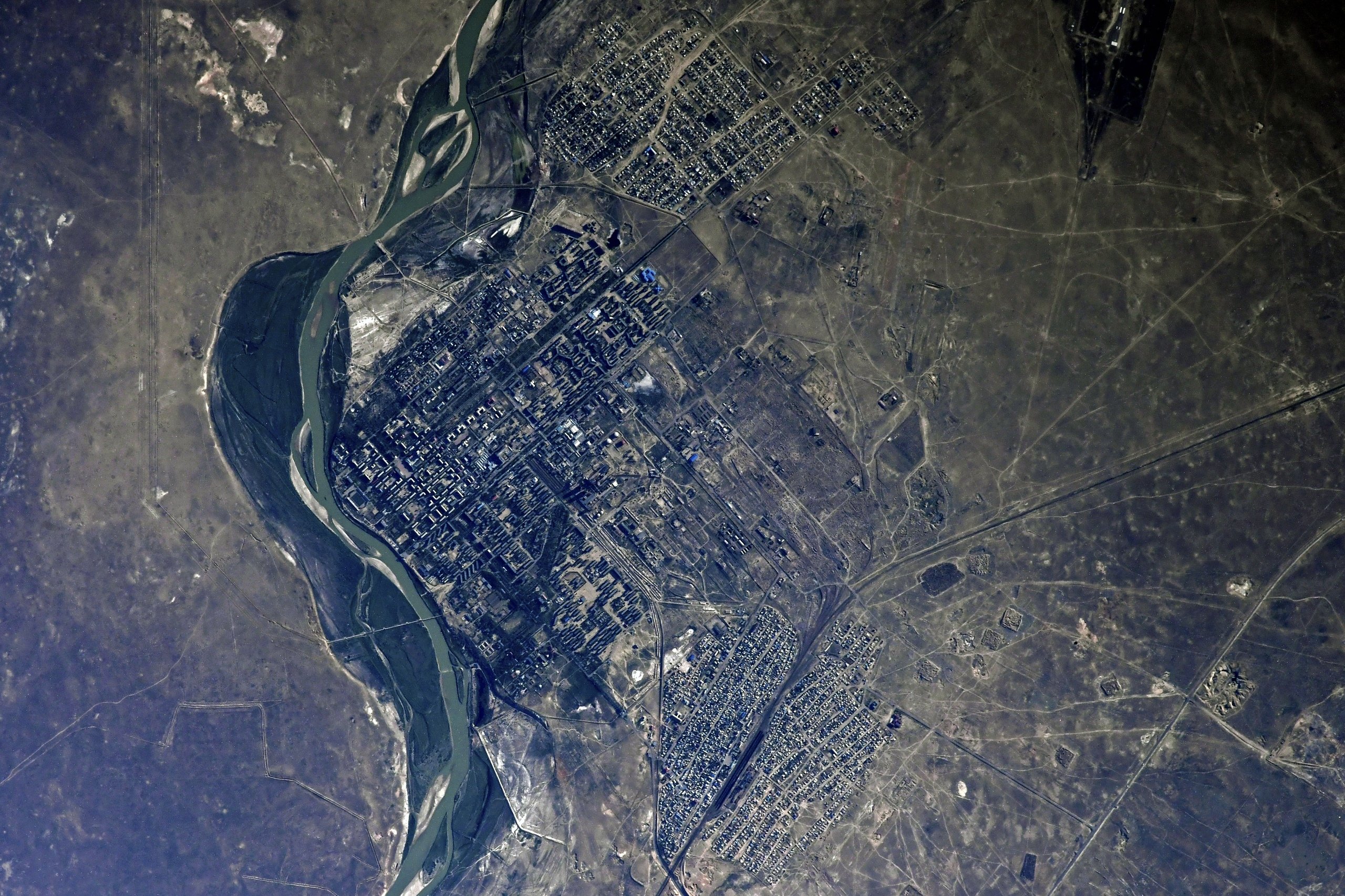 Космодром Байконур из космоса