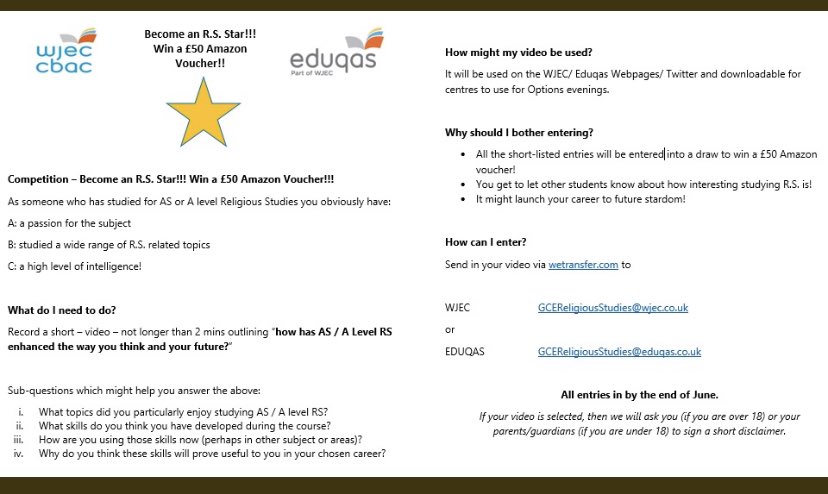 Disgyblion blynyddoedd 12 a 13 AG. Cyfle i rhannu eich profiadau gyda CBAC. Dilynwch y cyfarwyddiadau er mwyn cymryd rhan. ⭐️ <a href="/ChwechedGwyr/">Chweched Gwyr</a> <a href="/yggwyr/">yggwyr</a>