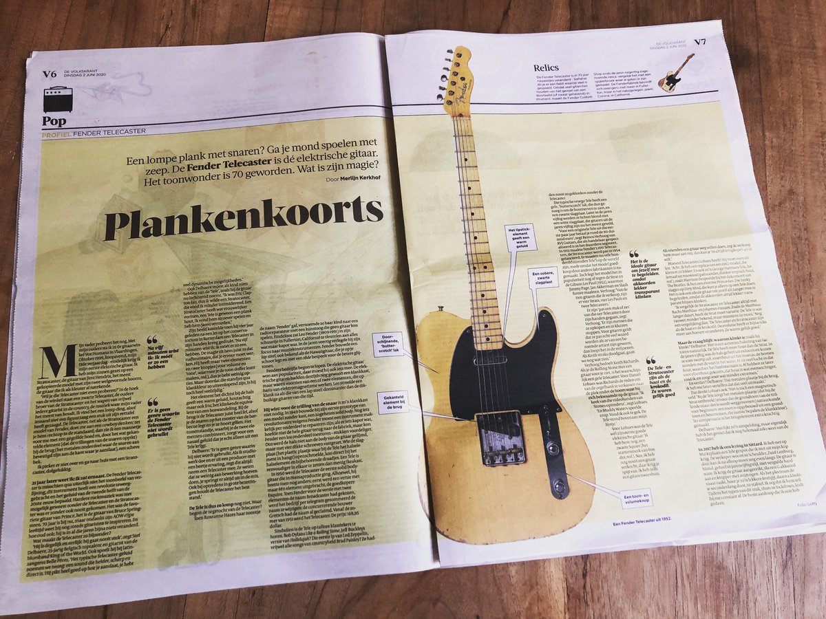 Mooi stuk in de <a href="/volkskrant/">de Volkskrant</a> vandaag over mijn favoriete gitaar...#telecaster