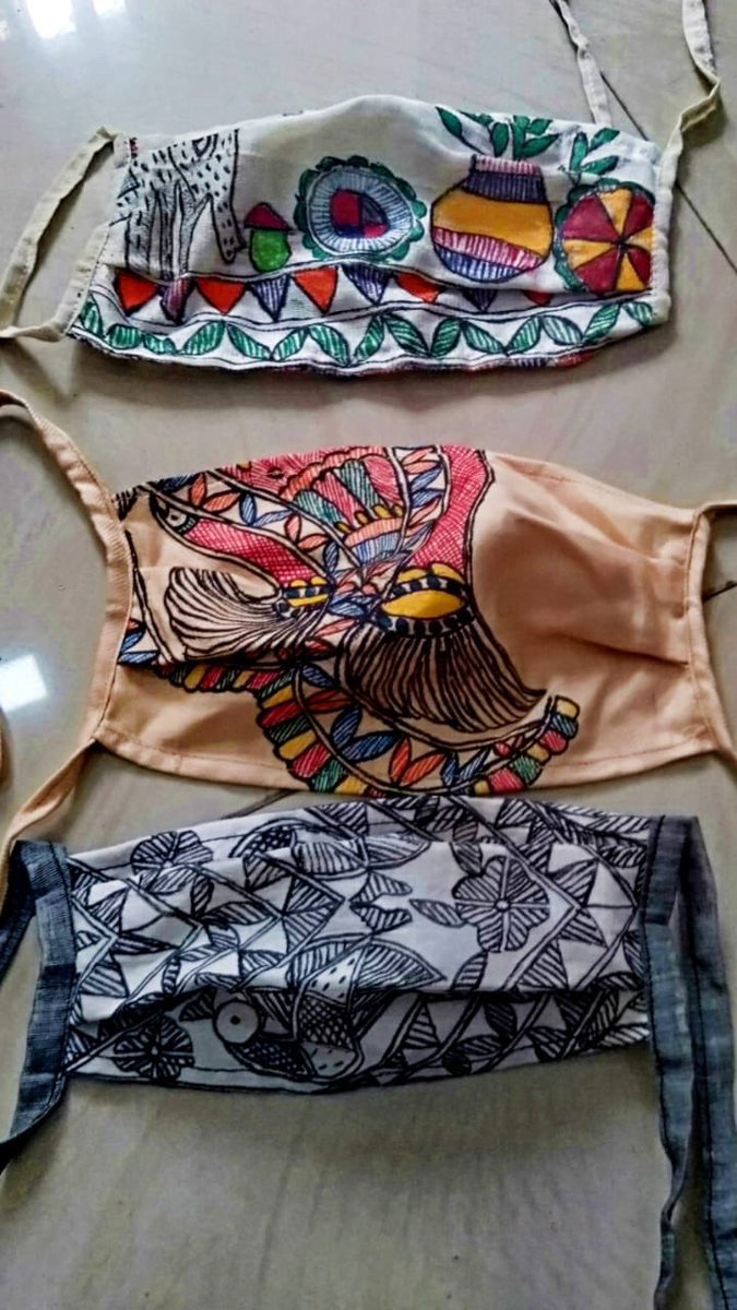 Folk artists in Bihar produce face masks with Madhubani paintings for migrants.

#COVID19Pandemic