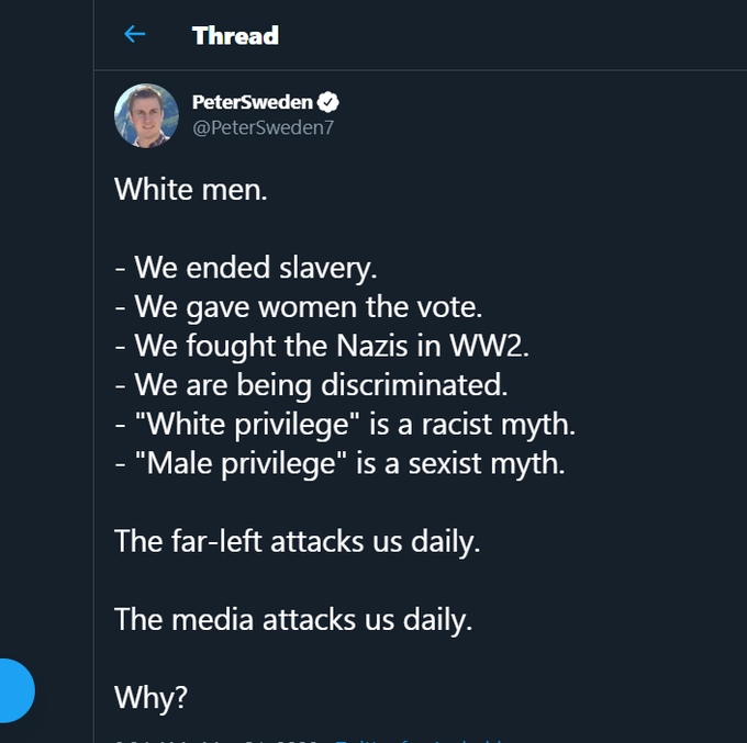 Madeline_Pine's tweet photo. What the hell is this? White men:

- Enslaved people
- Lynched people
- Beat women who protested for the right to vote
- Tortured women who went on hunger strike
- Were literal Nazi's in the 1930's and 40's
- Make up the new Nazi's today

#BlackLivesMatter #RacismInAmerica https://t.co/Rs7YtCsh4f